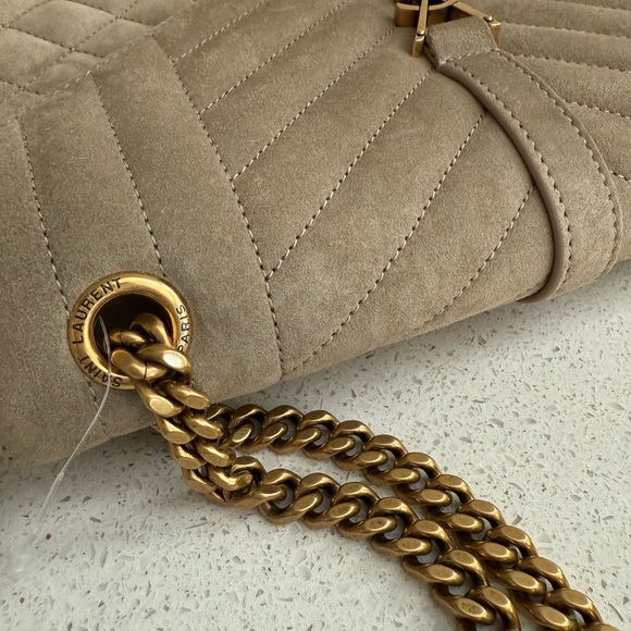 YSL Saint Laurent Envelope Triquilt Medium Shoulder Bag in Suede $3,300 - Picture 7 of 15